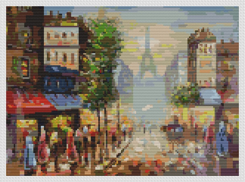 View of the Eiffel Tower Counted Cross Stitch Pattern The Art of Stitch