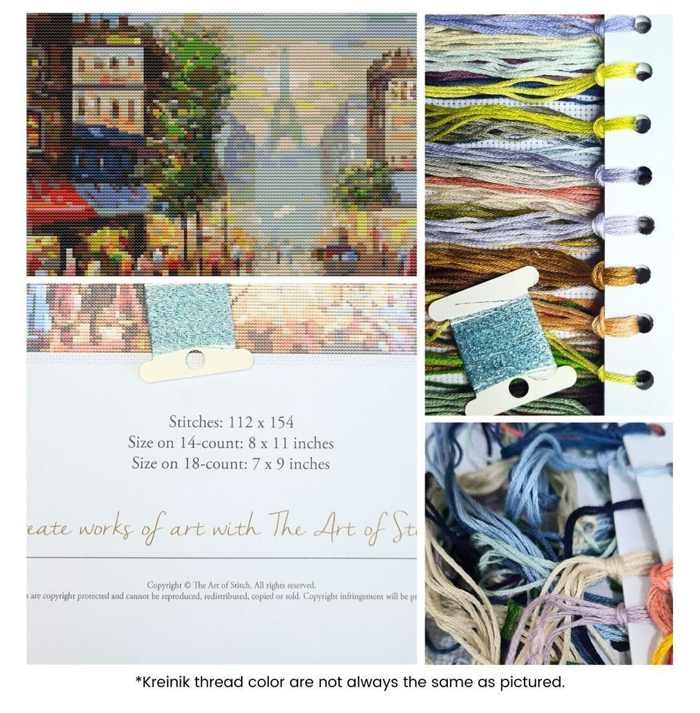 View of the Eiffel Tower Counted Cross Stitch Kit The Art of Stitch