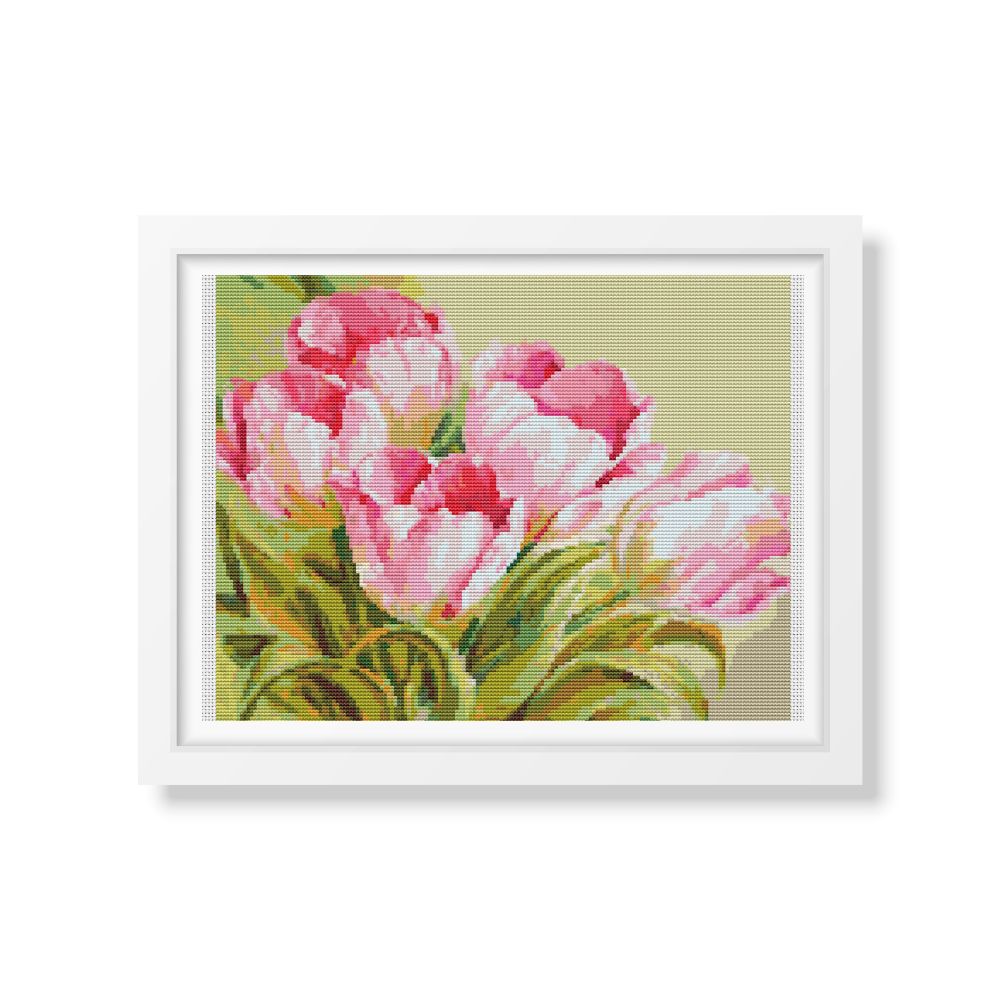 Pink Tulips Counted Cross Stitch Kit The Art of Stitch