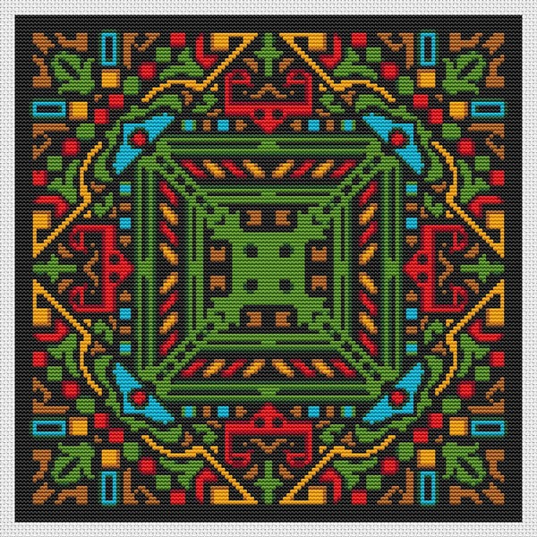 ARAZADR Counted Cross Stitch Kits Preprinted Mandala Embroidery Needlepoint  Kits for Beginners Adults and Kids, 11CT 3 Strands DIY Cross-Stitch Kits