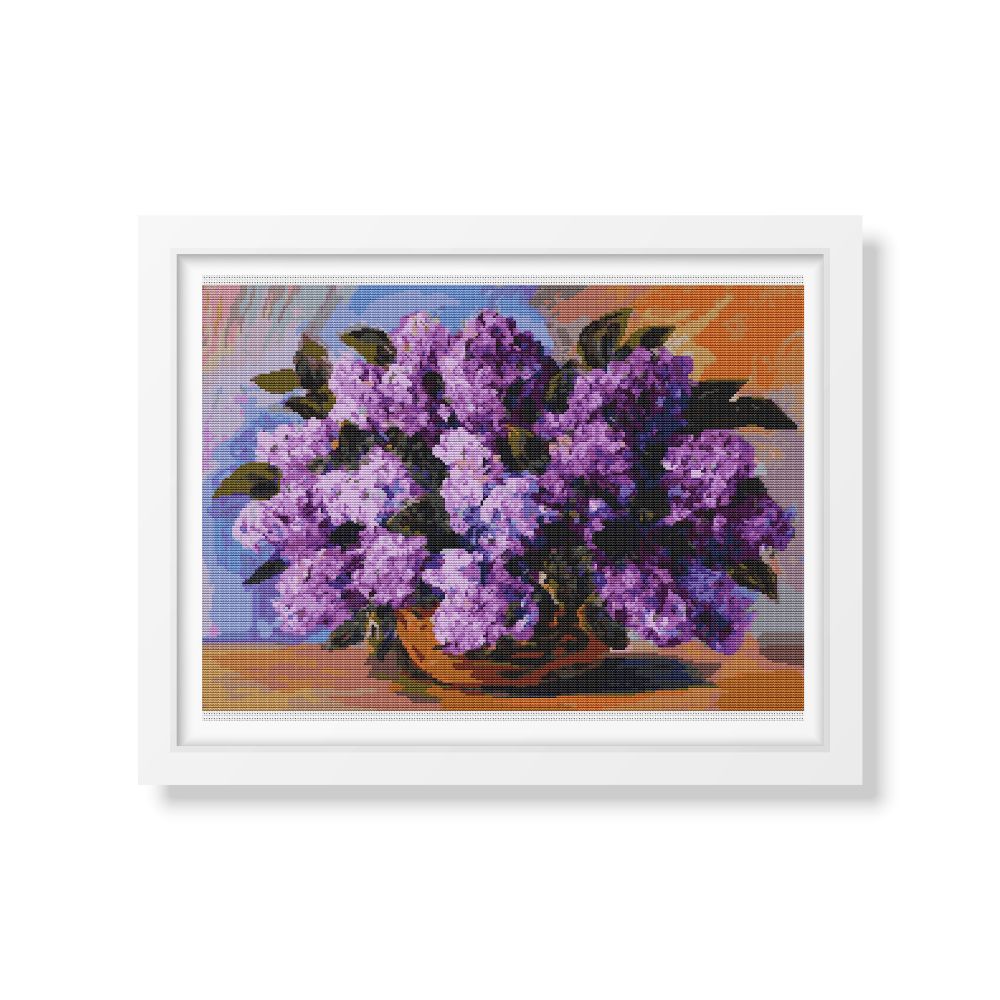 Lilacs in a Vase Counted Cross Stitch Pattern The Art of Stitch
