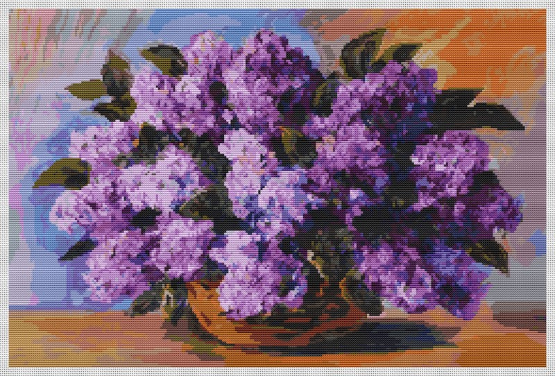 Lilacs in a Vase Counted Cross Stitch Kit The Art of Stitch