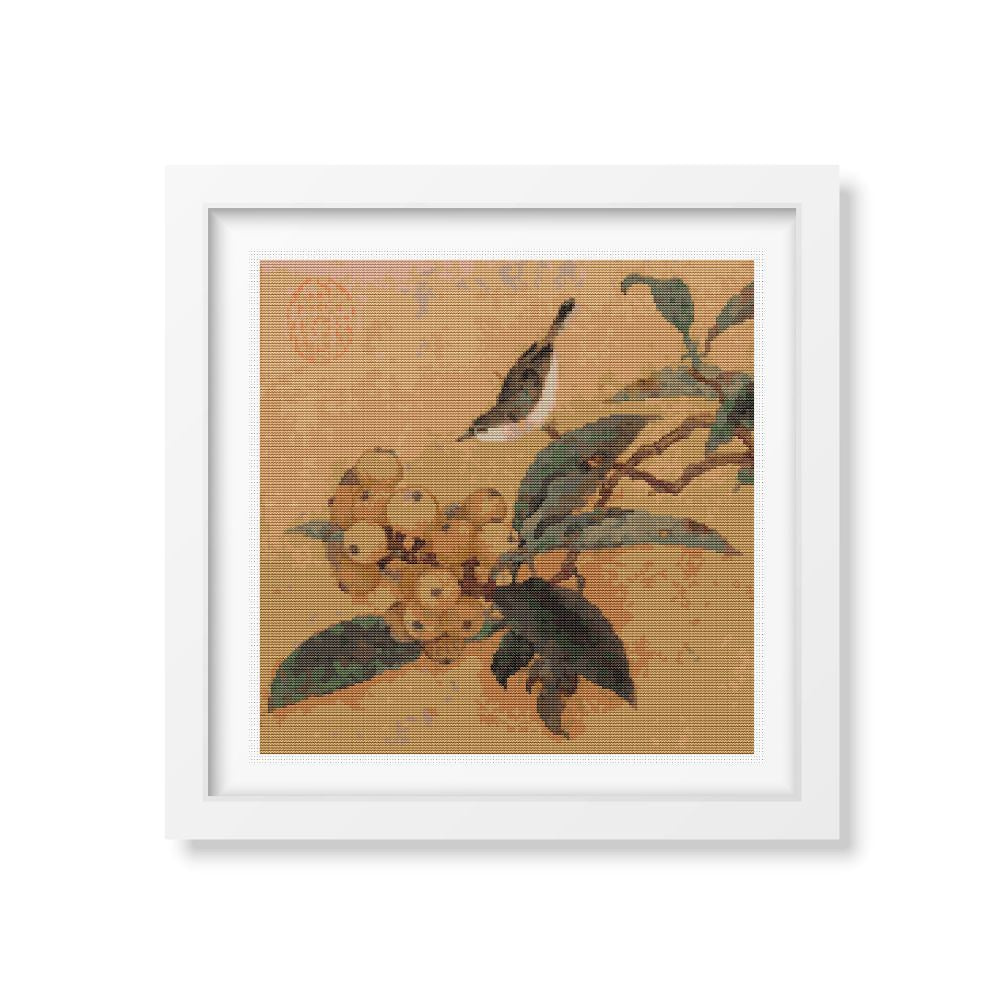 Loquats and Mountain Bird Counted Cross Stitch Kit The Art of Stitch