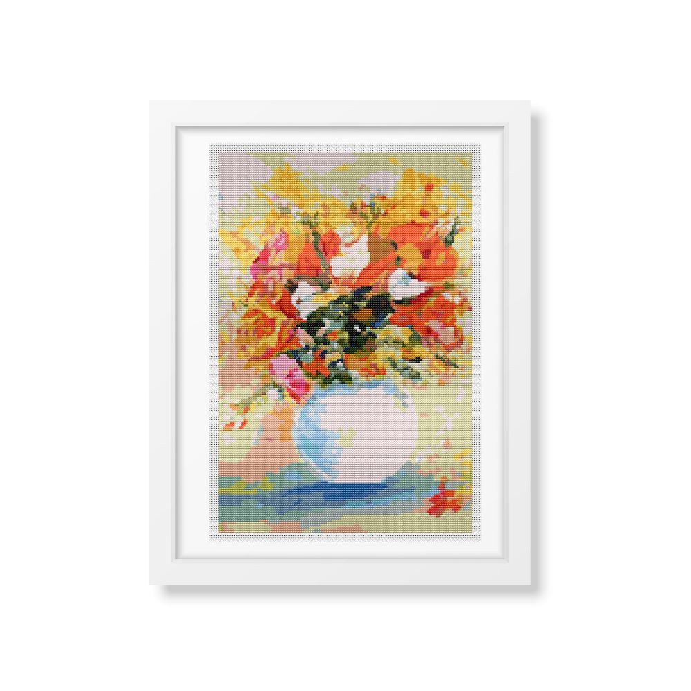 Flowers in a Vase Counted Cross Stitch Kit The Art of Stitch