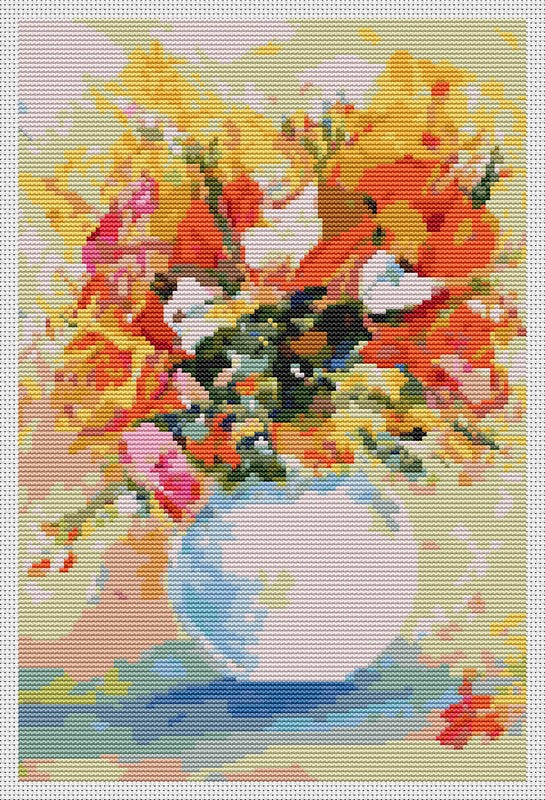 Flowers in a Vase Counted Cross Stitch Kit The Art of Stitch