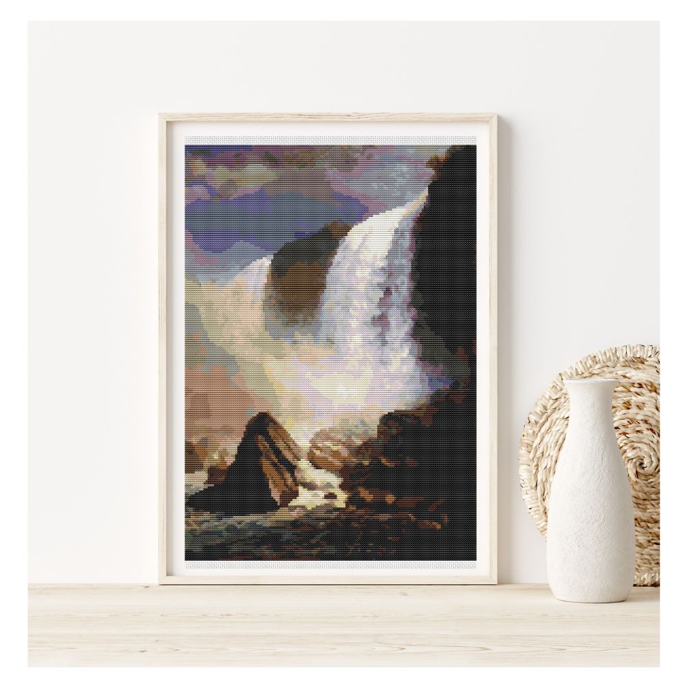 Falls of Niagara From Below Counted Cross Stitch Kit Albert Bierstadt