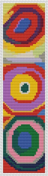 Squares with Concentric Circles Bookmark Counted Cross Stitch Kit Wassily Kandinsky