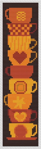 Stack of Cups Bookmark Cross Stitch Pattern The Art of Stitch