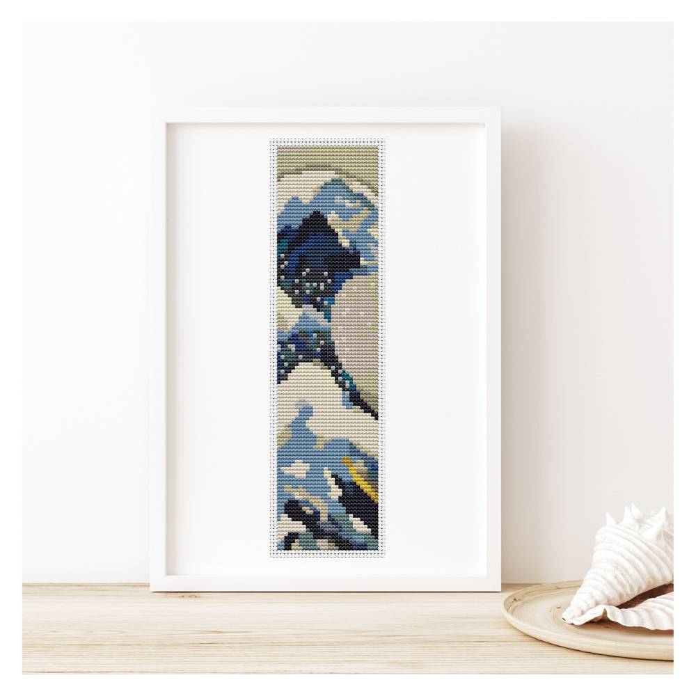 The Great Wave off Kanagawa Bookmark Counted Cross Stitch Pattern Katsushika Hokusai