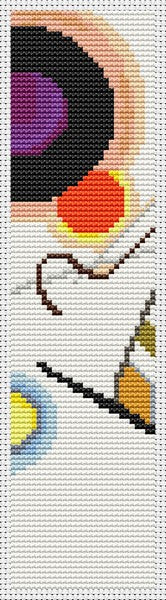Composition VIII Bookmark Counted Cross Stitch Pattern Wassily Kandinsky