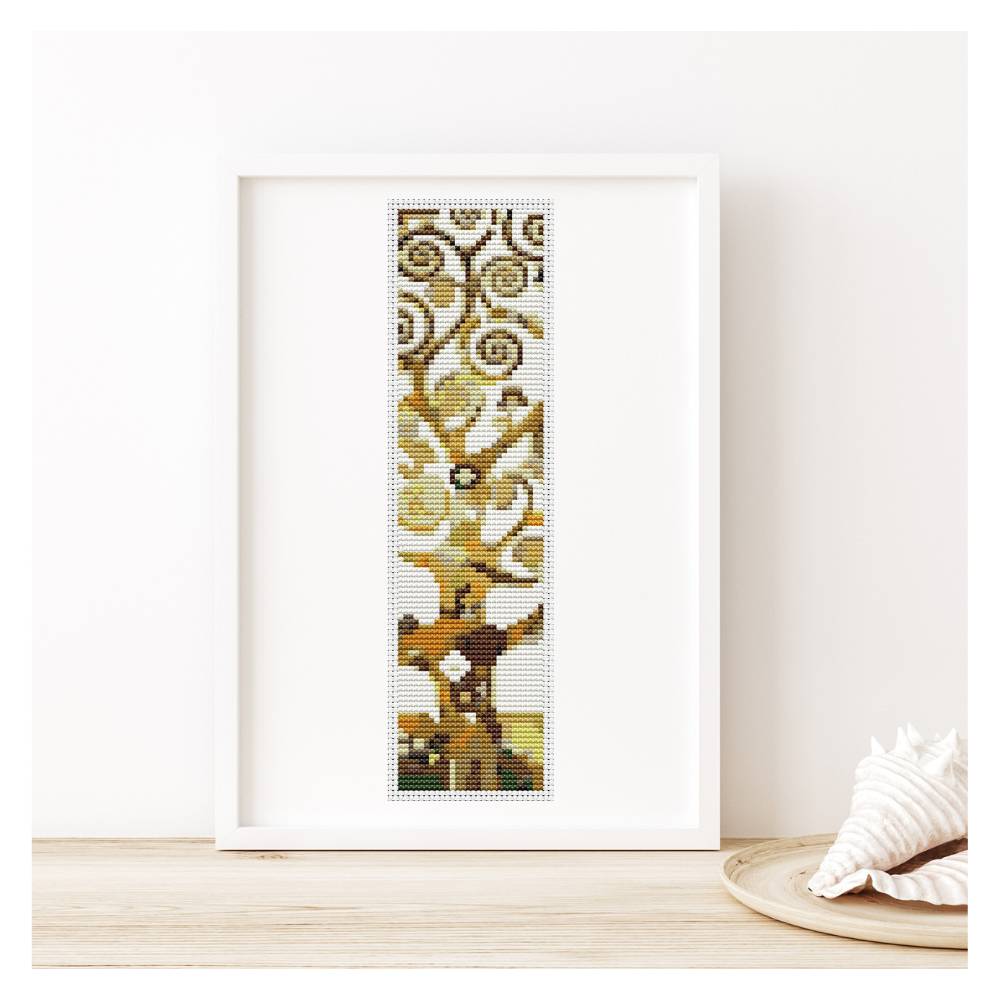 Tree of Life Bookmark Counted Cross Stitch Pattern Gustav Klimt