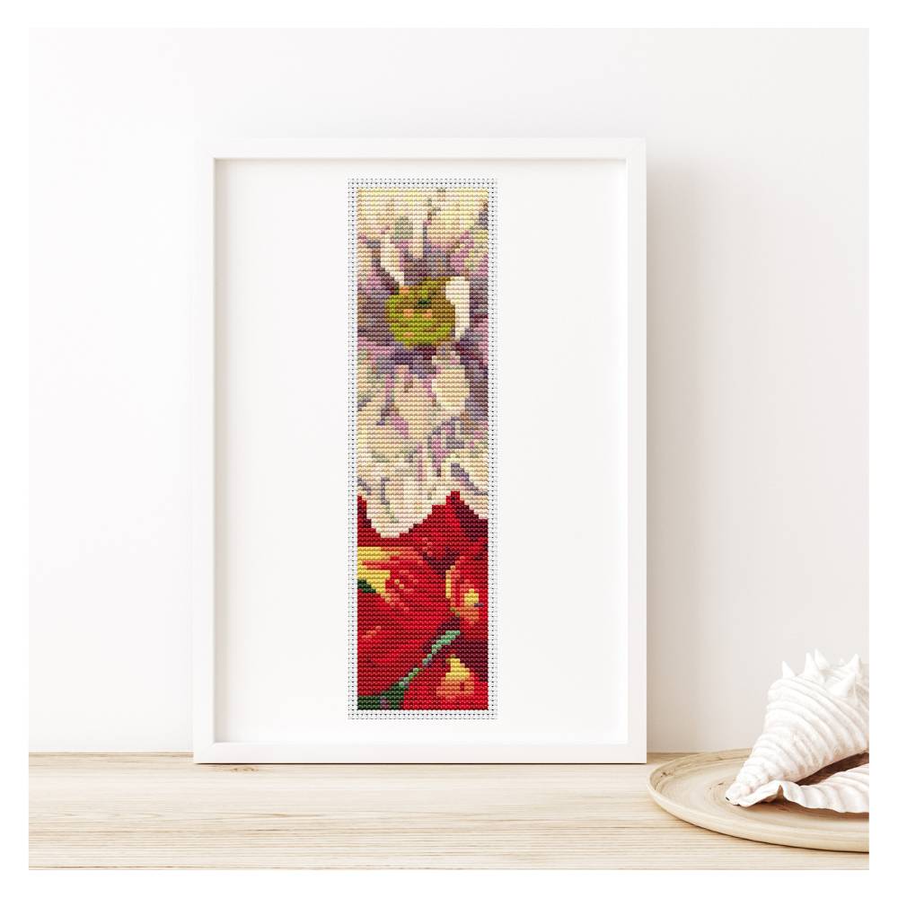 Japan Dahlia Bookmark Counted Cross Stitch Pattern Tanigami Konan