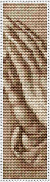 Praying Hands In Sepia Bookmark Counted Cross Stitch Kit Albrecht Durer