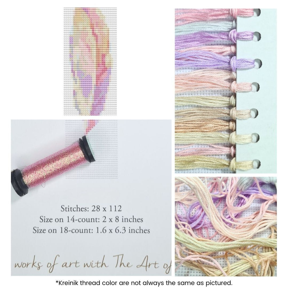 Pastel Feather Bookmark Counted Cross Stitch Kit The Art of Stitch