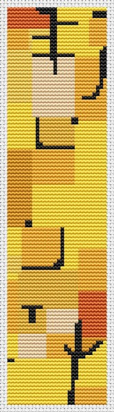Characters in Yellow Bookmark Counted Cross Stitch Kit Paul Klee