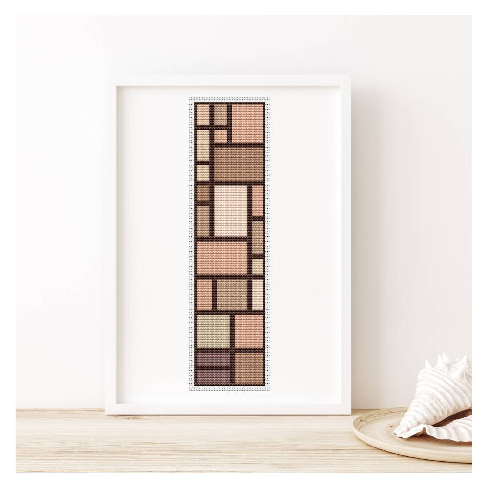 Composition Bookmark Counted Cross Stitch Pattern Piet Mondrian