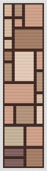 Composition Bookmark Counted Cross Stitch Pattern Piet Mondrian