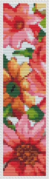 Red and Yellow Flowers Bookmark Counted Cross Stitch Kit The Art of Stitch