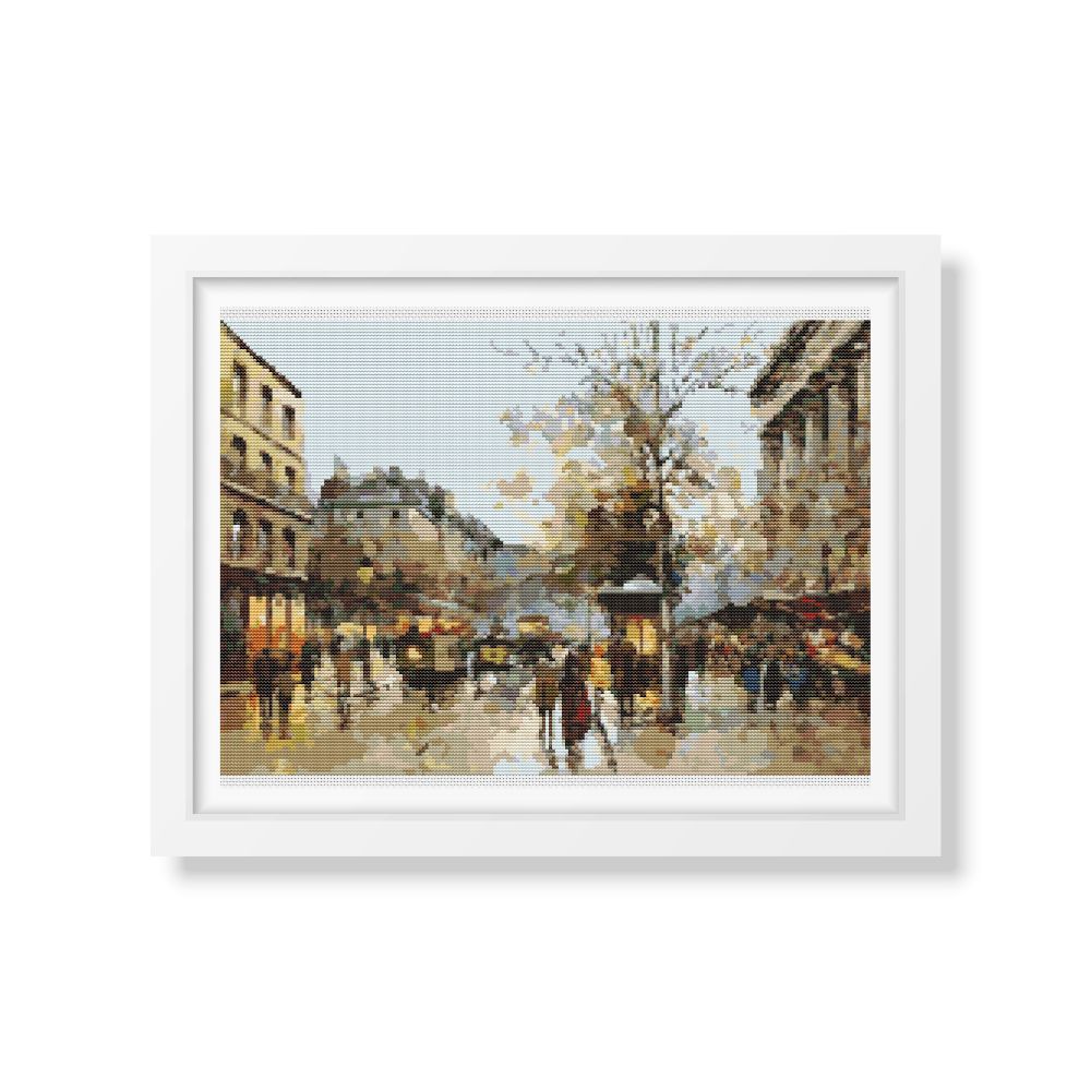 Flower Market Counted Cross Stitch Pattern Antoine Blanchard