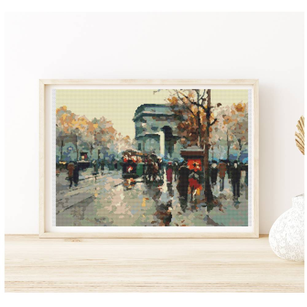 Arc de Triomphe Counted Cross Stitch Pattern Antoine Blanchard