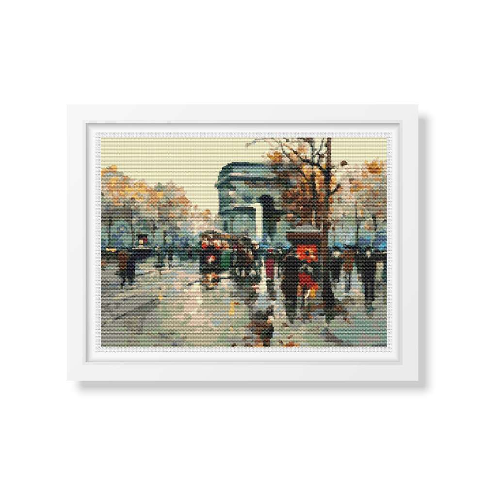 Arc de Triomphe Counted Cross Stitch Pattern Antoine Blanchard