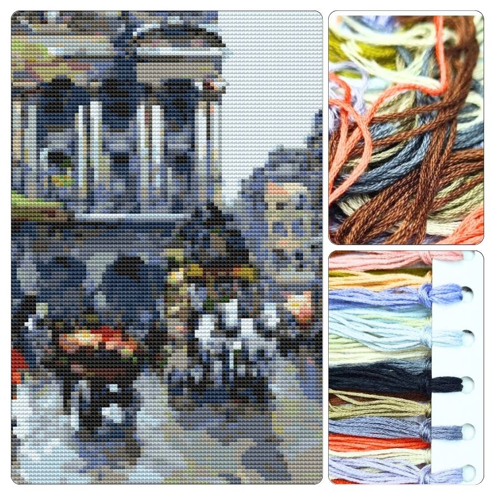 Café de la Paix Opera Counted Cross Stitch Kit Antoine Blanchard