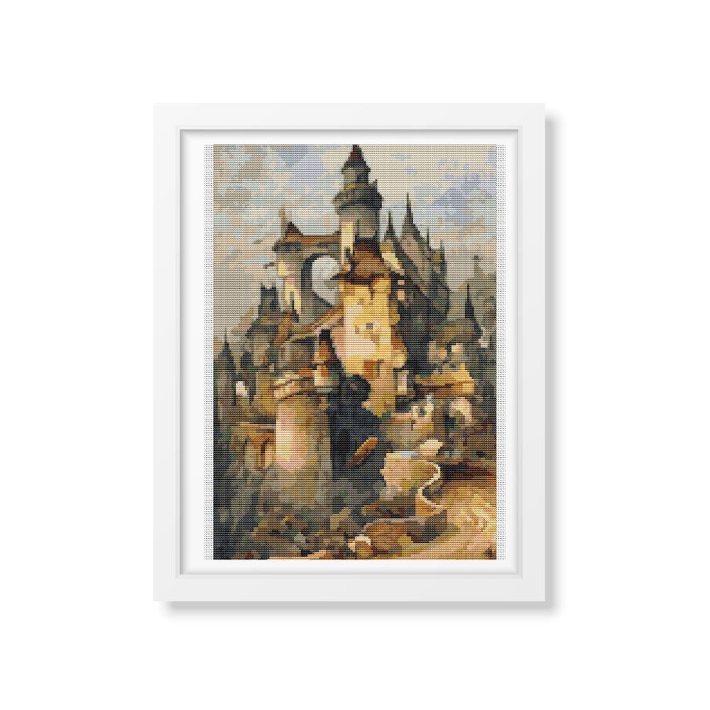 Romantic Castle Counted Cross Stitch Pattern Hanns Bolz