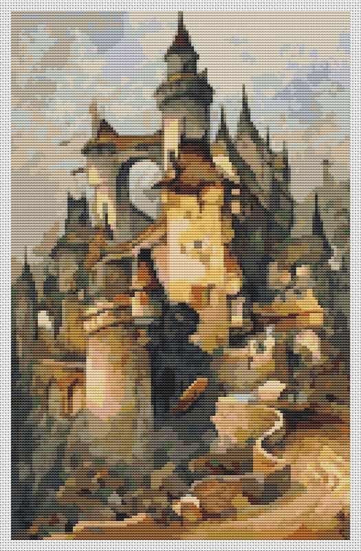 Romantic Castle Counted Cross Stitch Kit Hanns Bolz