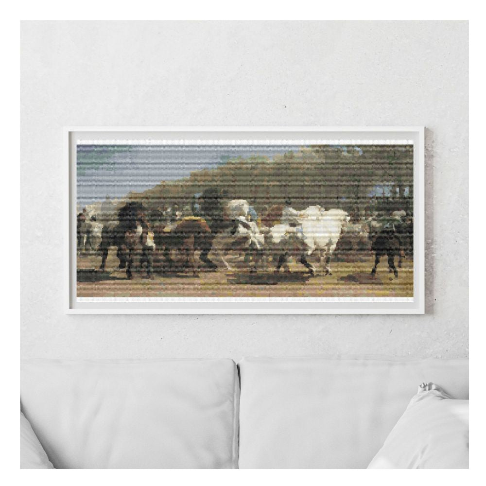 The Horse Fair Counted Cross Stitch Pattern Rosa Bonheur
