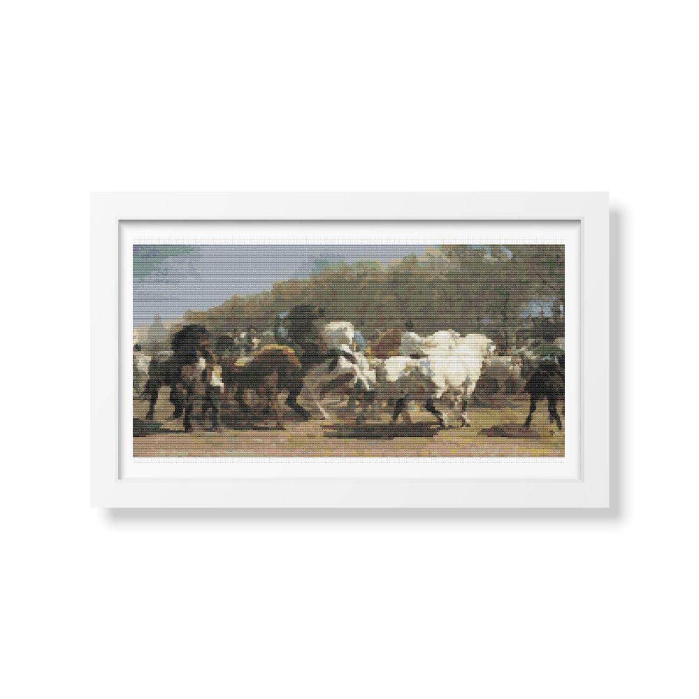 The Horse Fair Counted Cross Stitch Pattern Rosa Bonheur