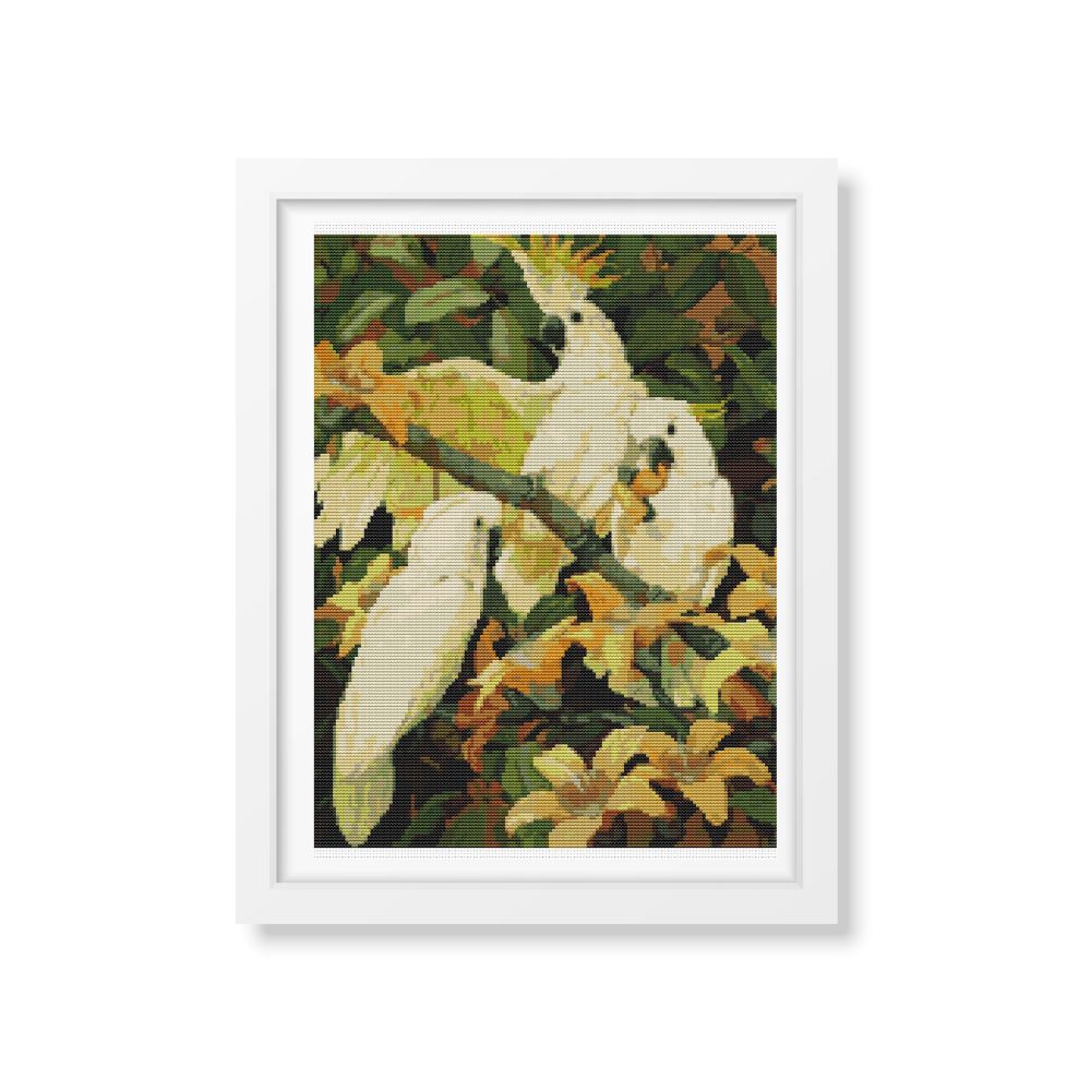 Sulphur Crested Cockatoos Counted Cross Stitch Kit Jessie Arms Botke