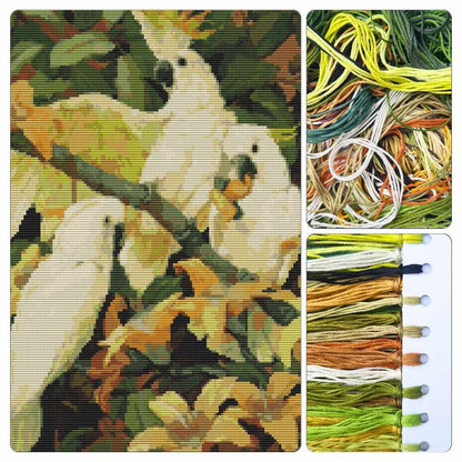 Sulphur Crested Cockatoos Cross Stitch Kit - Premium Cross Stitch Kit - Jessie Arms Botke
