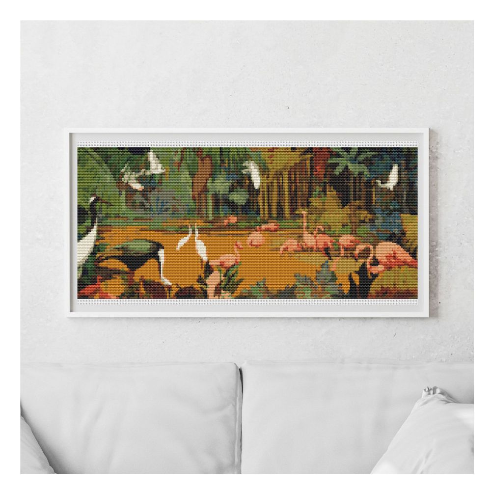 Jungle Scene Counted Cross Stitch Kit Jessie Arms Botke