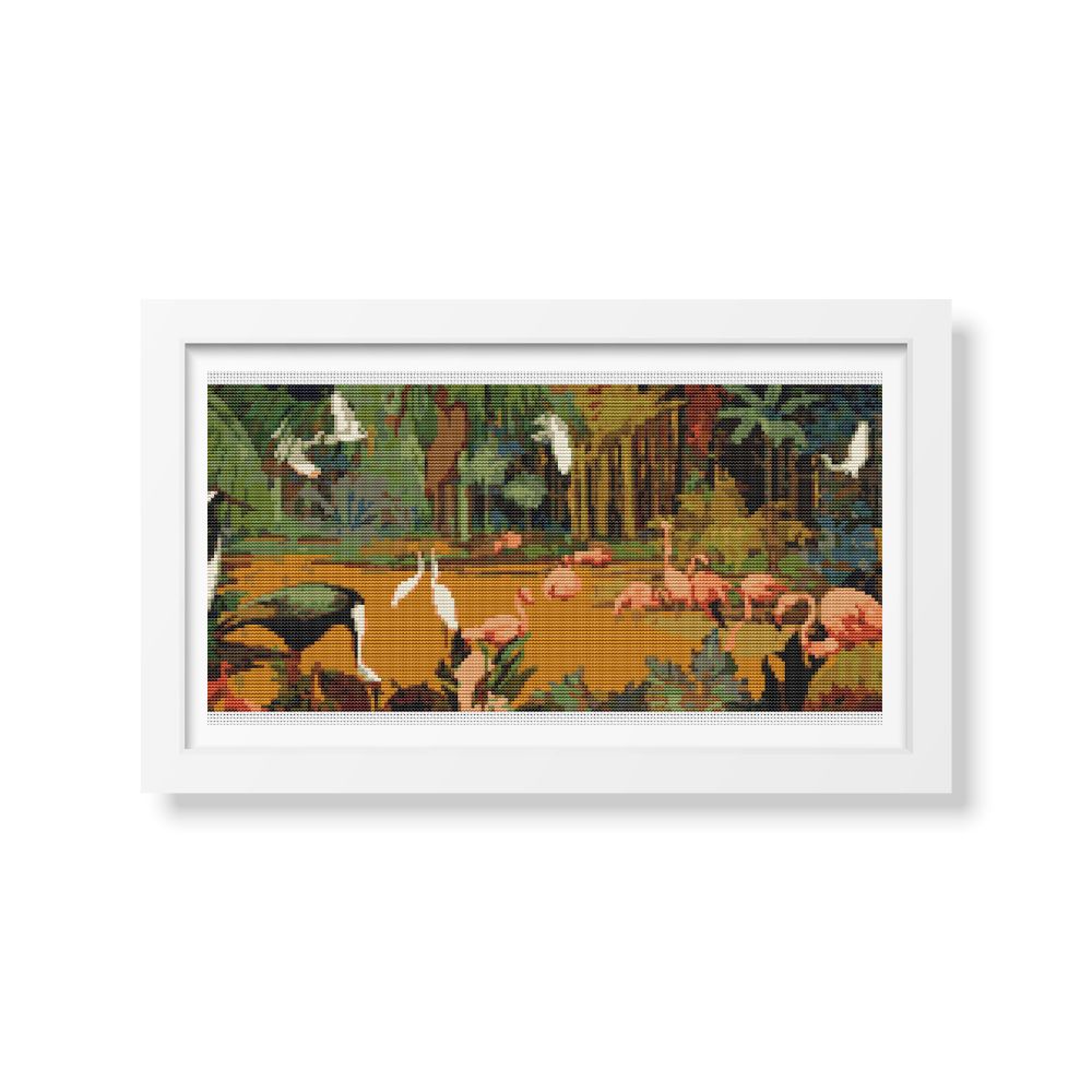 Jungle Scene Counted Cross Stitch Kit Jessie Arms Botke