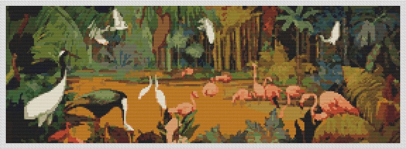 Jungle Scene Counted Cross Stitch Kit Jessie Arms Botke