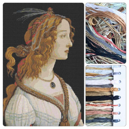 Portrait of a Young Woman Cross Stitch Kit - Premium Cross Stitch Kit - Sandro Botticelli