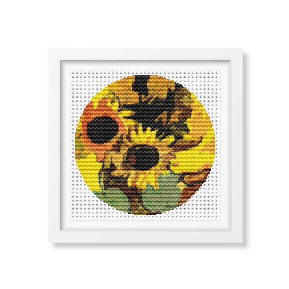 Sunflowers Circle Counted Cross Stitch Pattern Georges Braquethe