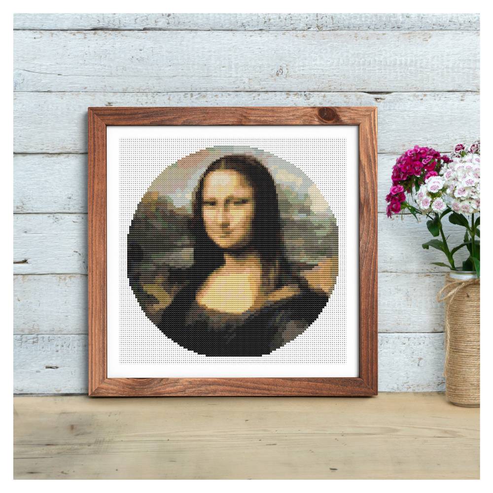 Mona Lisa Circle Counted Cross Stitch Pattern Leonardo da Vinci