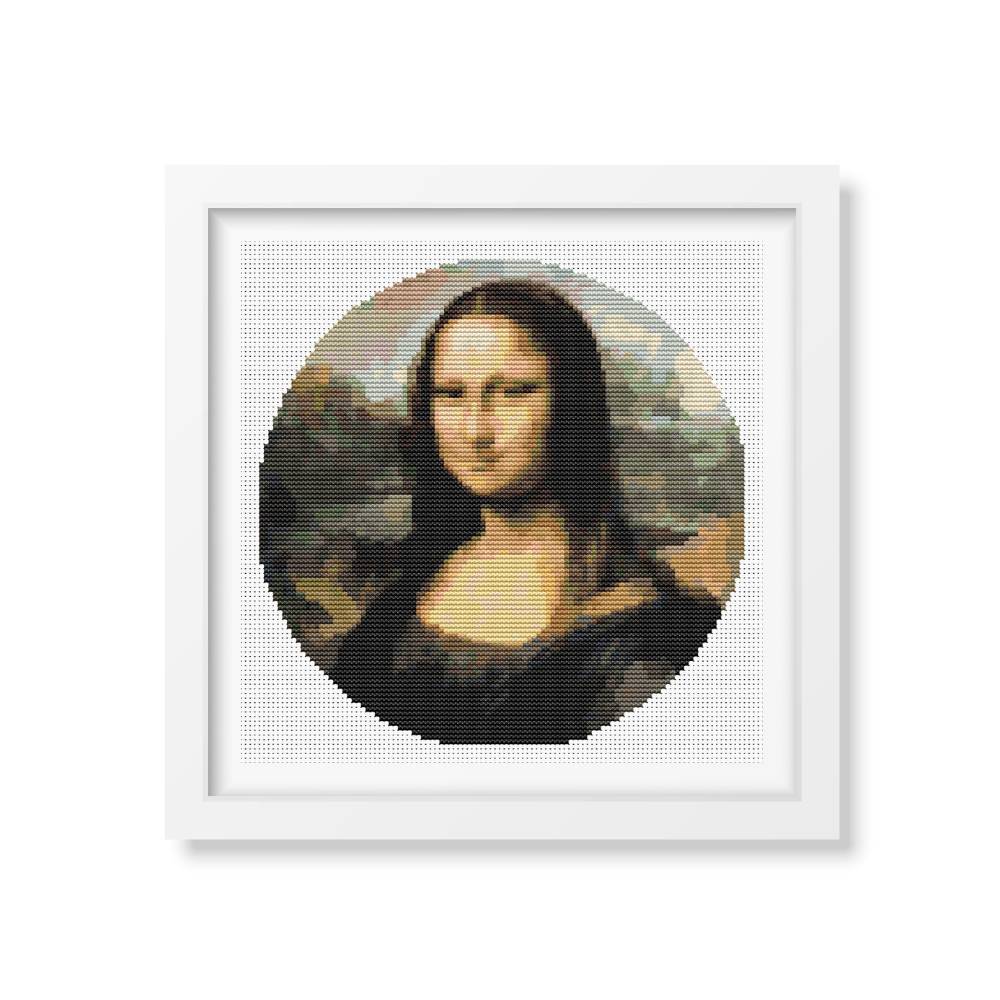 Mona Lisa Circle Counted Cross Stitch Pattern Leonardo da Vinci