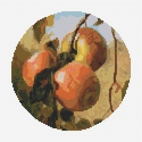 Apples Circle Counted Cross Stitch Pattern Thomas Worthington Wittredge