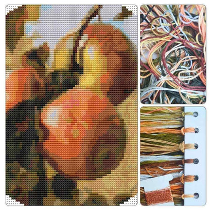 Apples Circular Cross Stitch Kit - Circular Cross Stitch Kit - Thomas Worthington Wittredge