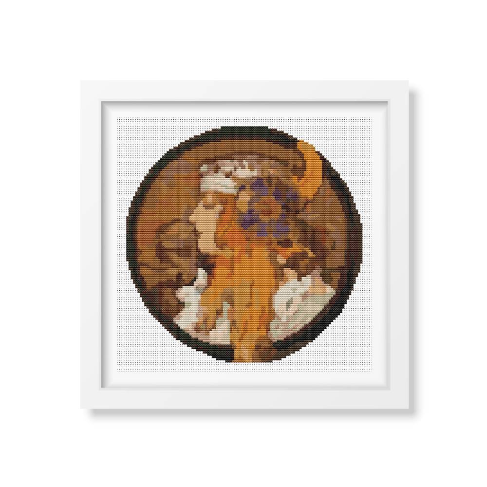 The Blonde Circle Counted Cross Stitch Pattern Alphonse Mucha