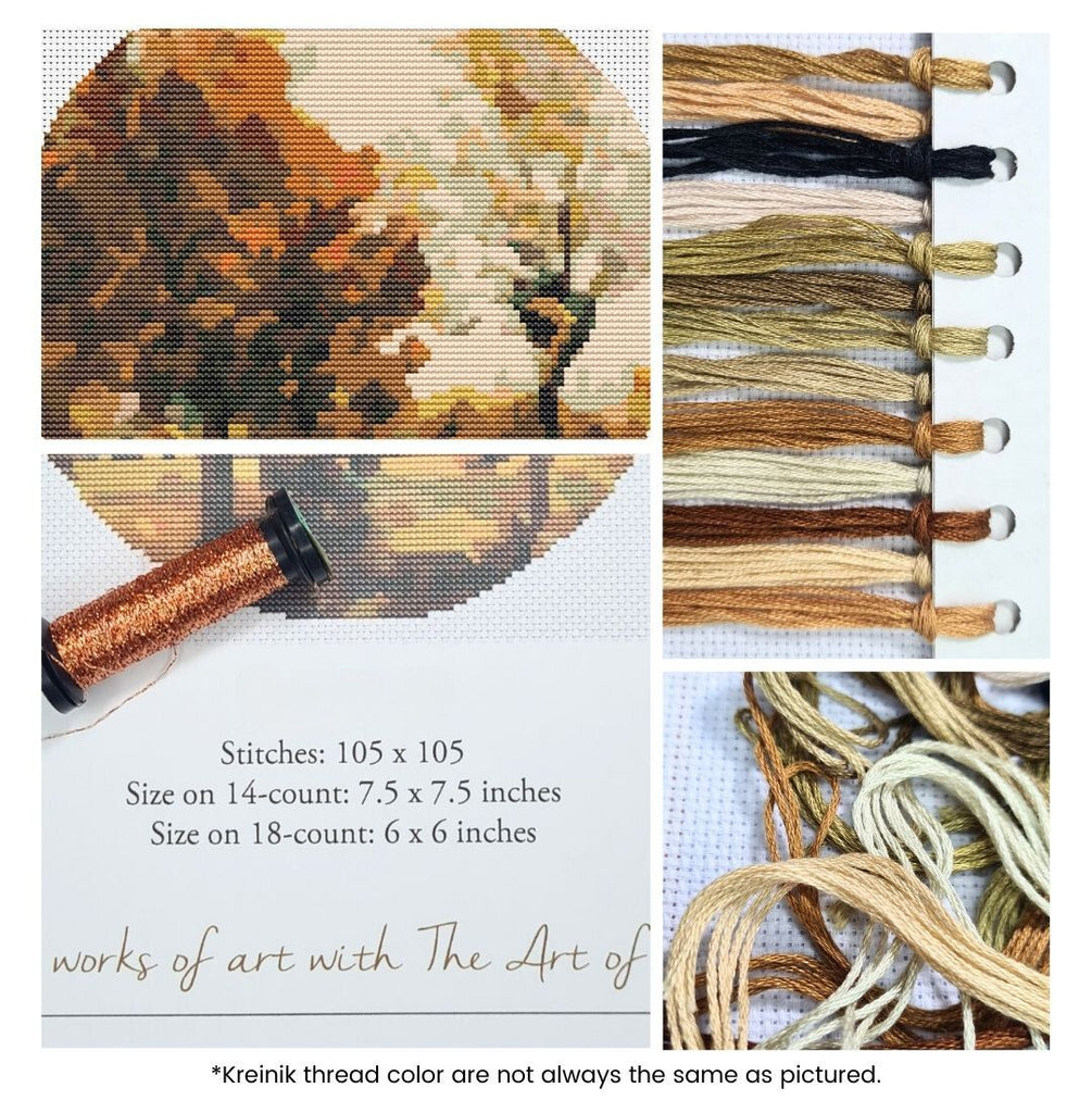 Autumn Landscape with Four Trees Counted Cross Stitch Kit Vincent Van Gogh
