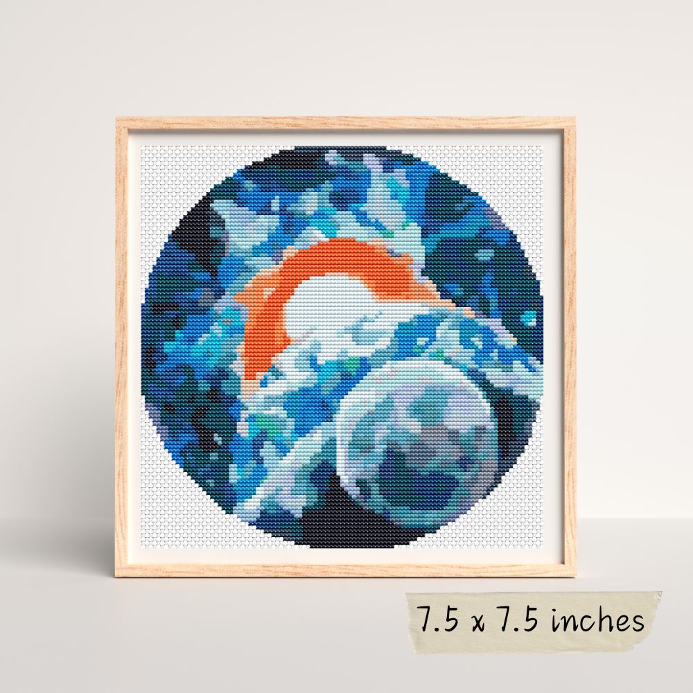 Blue Sunrise Circle Counted Cross Stitch Pattern The Art of Stitch