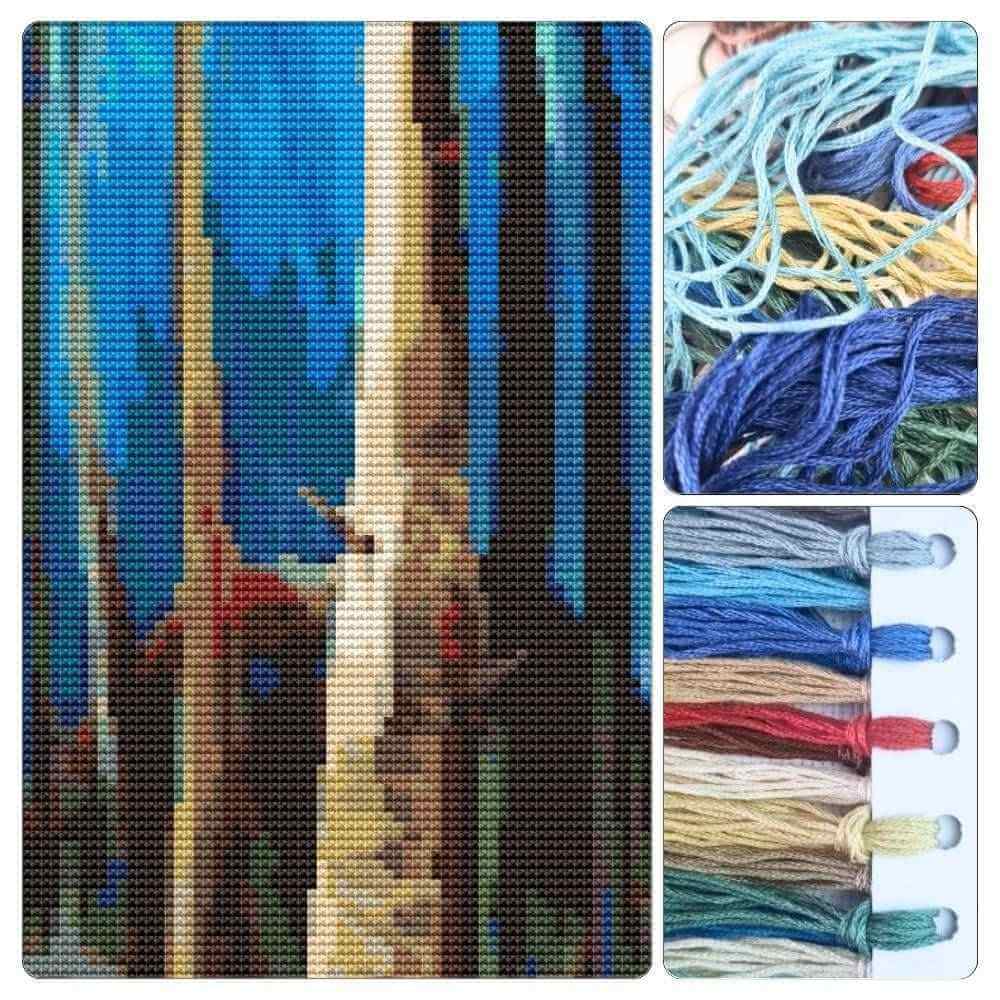 Blue Sky Cross Stitch Kit - Premium Cross Stitch Kit - Emily Carr