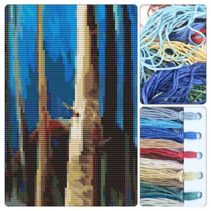 Blue Sky Cross Stitch Kit - Premium Cross Stitch Kit - Emily Carr