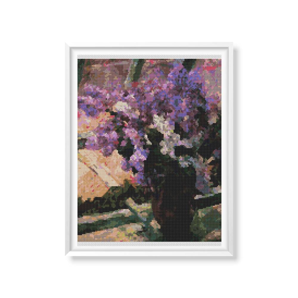 Lilacs in a Window Counted Cross Stitch Kit Mary Cassatt