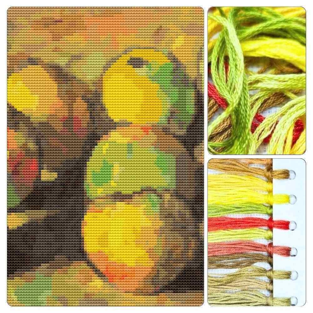 Still Life with Seven Apples Cross Stitch Kit - Premium Cross Stitch Kit - Paul Cezanne
