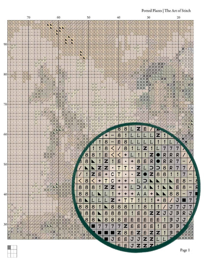 Potted Plants Cross Stitch Pattern - Premium Cross Stitch Pattern - Paul Cezanne
