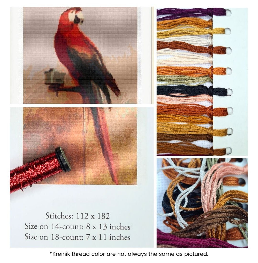 Study of a Parrot Counted Cross Stitch Kit George Cole